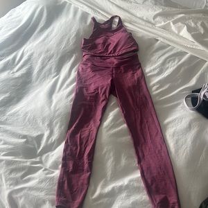 Outdoor voices pink yoga set